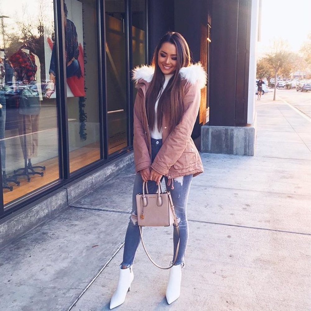 White booties size 8